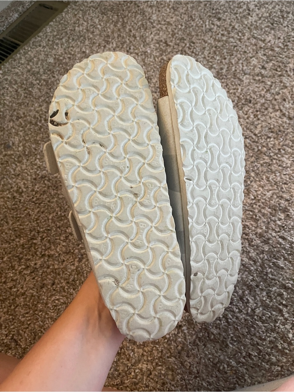 Birkenstock Arizona 2 strap sandals in white grey size 41 - Picture 7 of 8